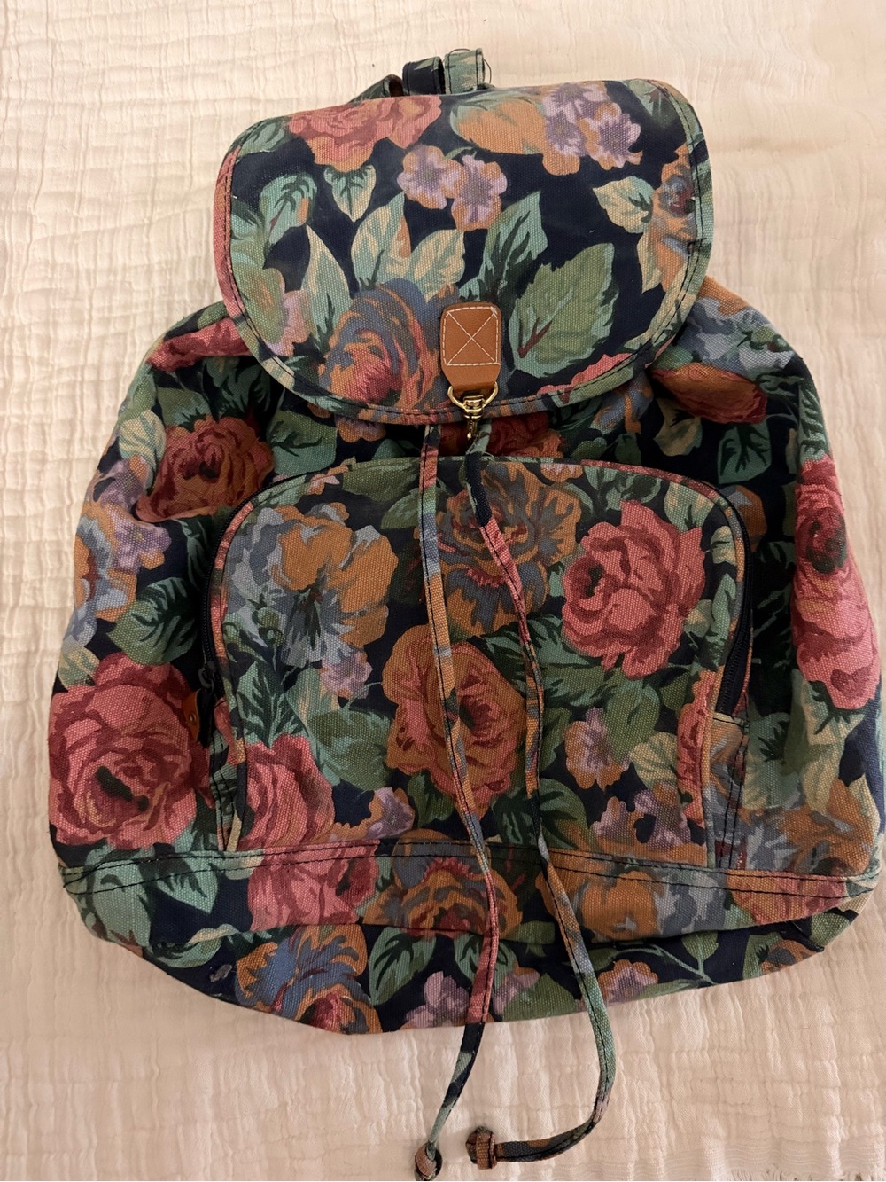 Gitano Floral Canvas Drawstring Backpack - Multicolor